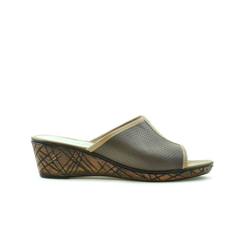 Women sandals 5004m p cappuccino combined perforat