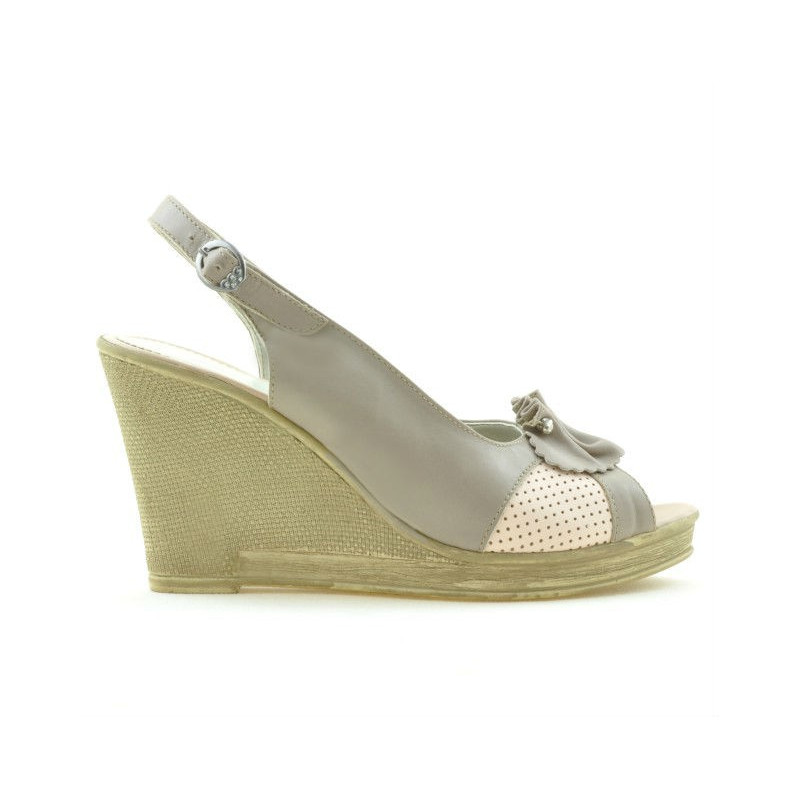 Women sandals 5002 sand+pink