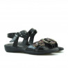 Children sandals 523 patent black+burgundy