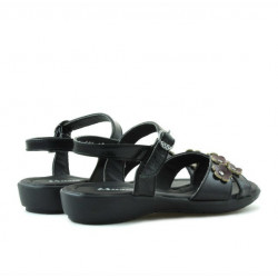 Children sandals 523 patent black+burgundy