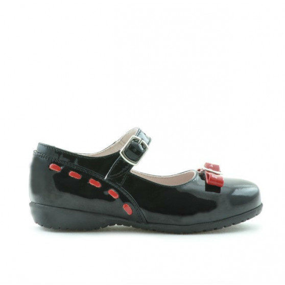 Small children shoes 12c patent black+red