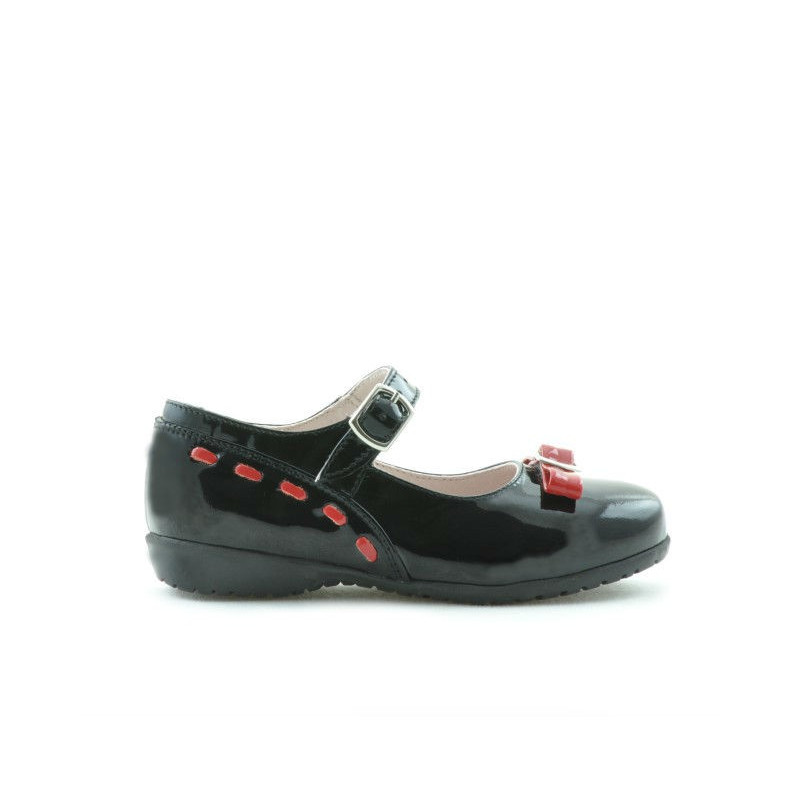 Small children shoes 12c patent black+red