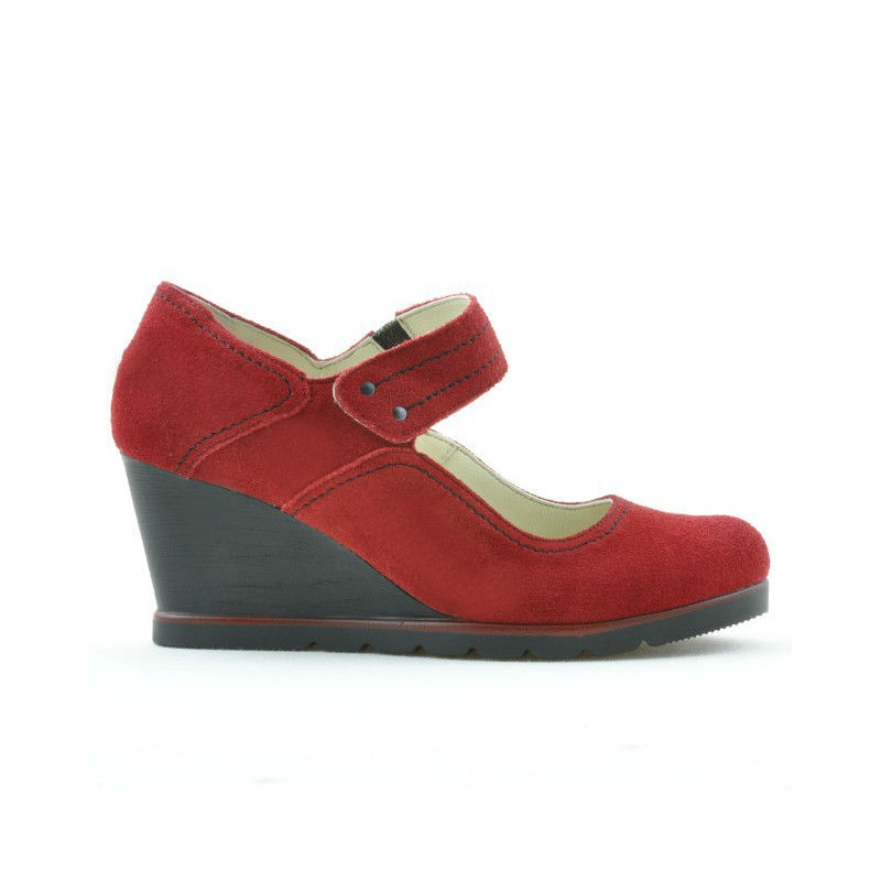 Women casual shoes 199 red velour