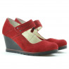 Women casual shoes 199 red velour