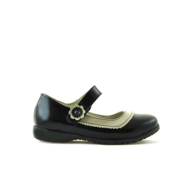 Small children shoes 19c patent black+beige