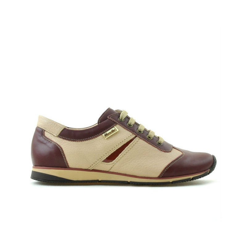 Women sport shoes 196 bordo+beige
