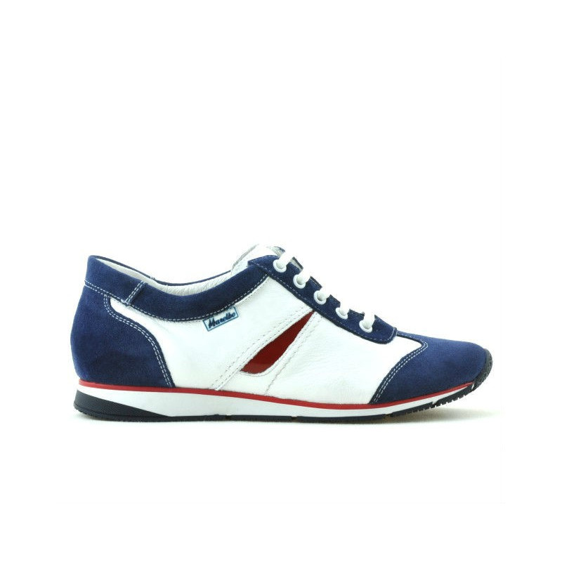 Women sport shoes 196 indigo velour+white