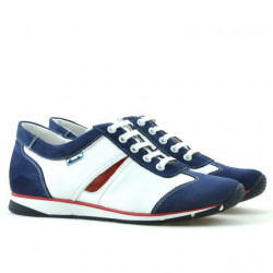 Women sport shoes 196 indigo velour+white