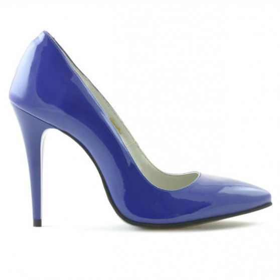 Women stylish, elegant shoes 1241 patent blue