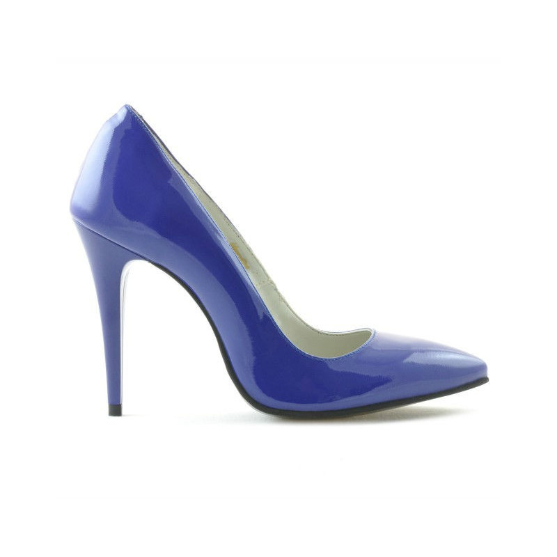 Women stylish, elegant shoes 1241 patent blue