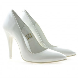 Women stylish, elegant shoes 1241 patent white