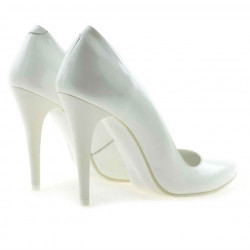 Women stylish, elegant shoes 1241 patent white