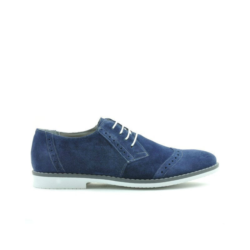 Men stylish, elegant, casual shoes 746 indigo velour 