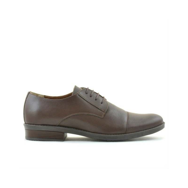 Men stylish, elegant shoes 787 brown