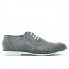 Men stylish, elegant, casual shoes 746 gray velour 