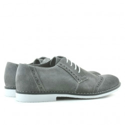 Men stylish, elegant, casual shoes 746 gray velour 