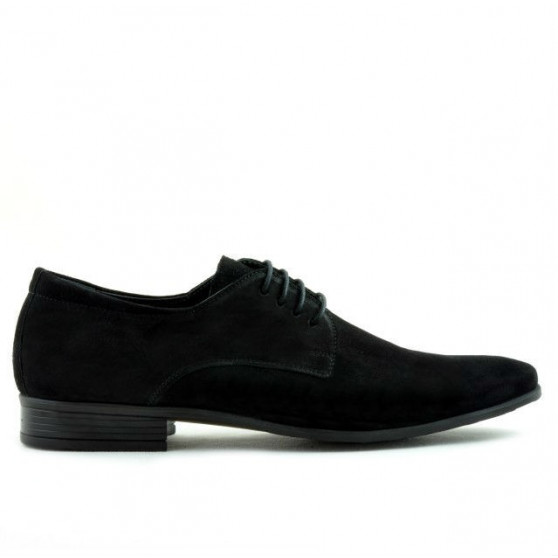 Men stylish, elegant shoes 786 black velour