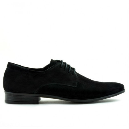 Men stylish, elegant shoes 786 black velour