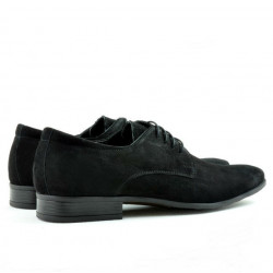 Men stylish, elegant shoes 786 black velour