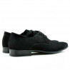 Men stylish, elegant shoes 786 black velour