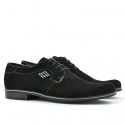 Men stylish, elegant, casual shoes 730 black velour 