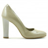 Women stylish, elegant shoes 1214 patent beige
