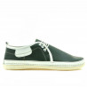 Men loafers, moccasins 865 green+beige