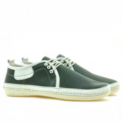 Men loafers, moccasins 865 green+beige