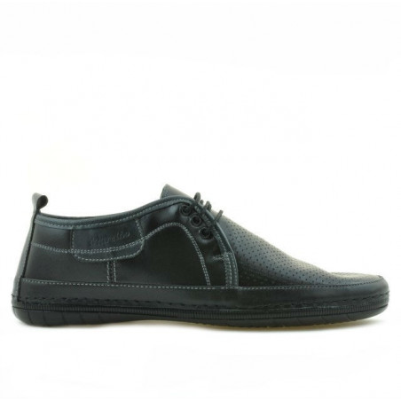 Men loafers, moccasins 865 black+gray