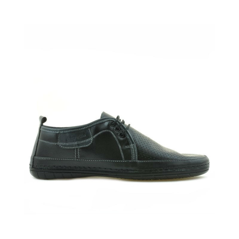 Men loafers, moccasins 865 black+gray