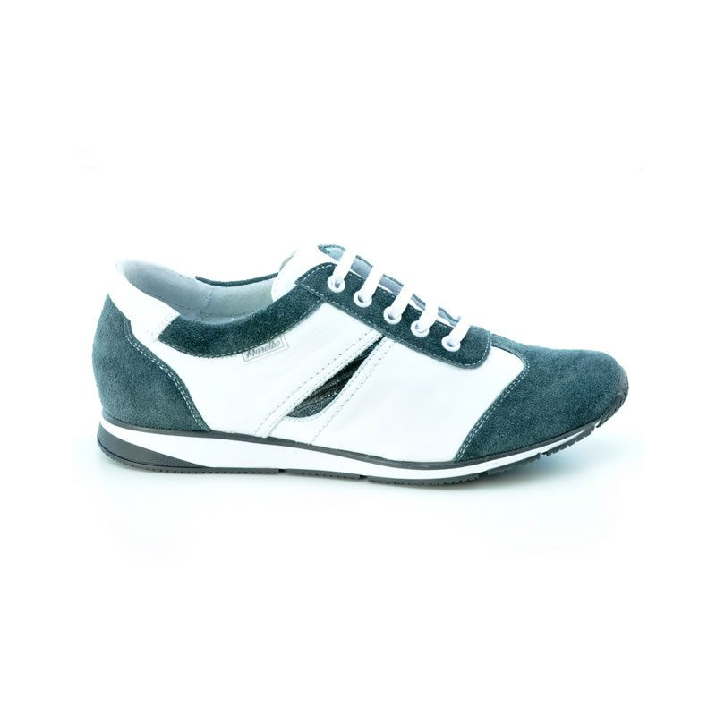 Women sport shoes 196 gray velour+white