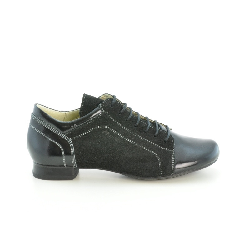 Women casual shoes 645 patent black combined
