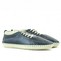 Men loafers, moccasins 864 indigo+beige