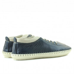 Men loafers, moccasins 864 indigo+beige