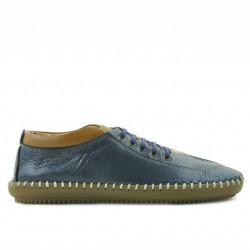 Men loafers, moccasins 864 indigo+brown