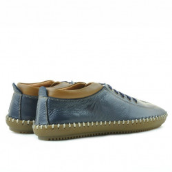 Men loafers, moccasins 864 indigo+brown