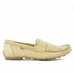 Men loafers, moccasins 737p beige perforat 