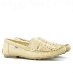 Men loafers, moccasins 737p beige perforat 