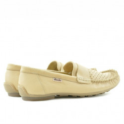 Men loafers, moccasins 737p beige perforat 