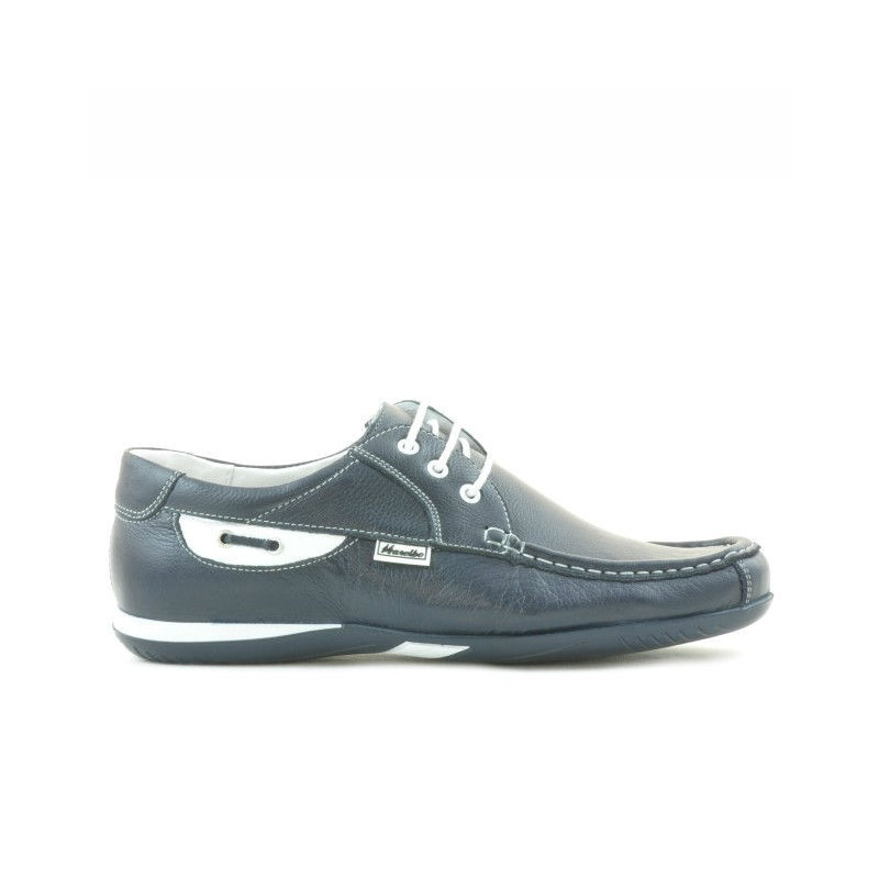 Men loafers, moccasins 718 indigo+white