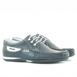 Men loafers, moccasins 718 indigo+white