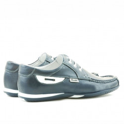 Men loafers, moccasins 718 indigo+white