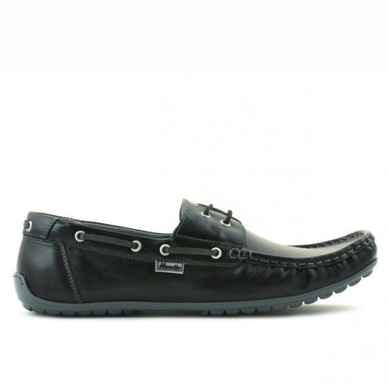 Men loafers, moccasins 778 black+gray