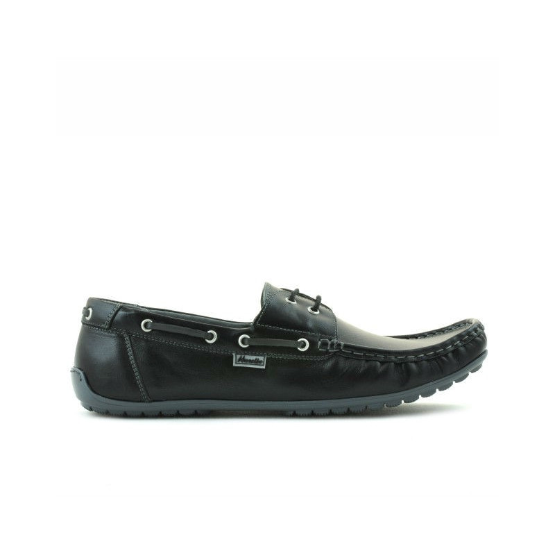 Men loafers, moccasins 778 black+gray