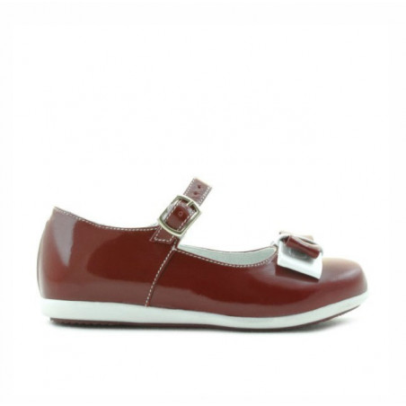 Small children shoes 51c patent burgundy+white