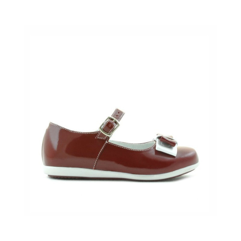 Small children shoes 51c patent burgundy+white