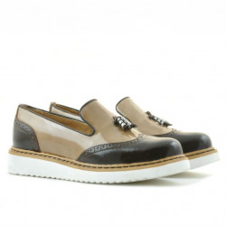 Women casual shoes 659 patent beige combined