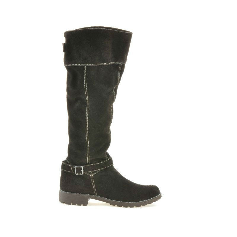 Women knee boots 3225 cafe velour