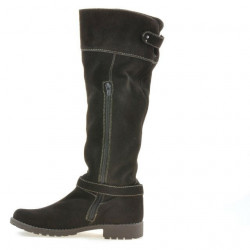 Women knee boots 3225 cafe velour
