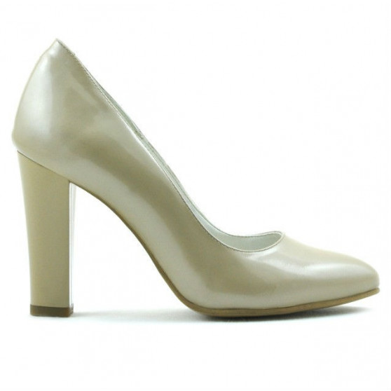 Women stylish, elegant shoes 1214 patent beige02